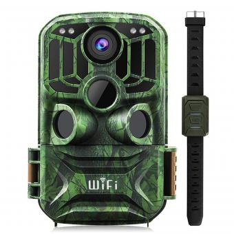 WiFi Wildlife Trail Camera with Night Vision 0.4S Trigger Motion Activated 24MP 1296P IP65 Waterproof for Hunting Camera & home security