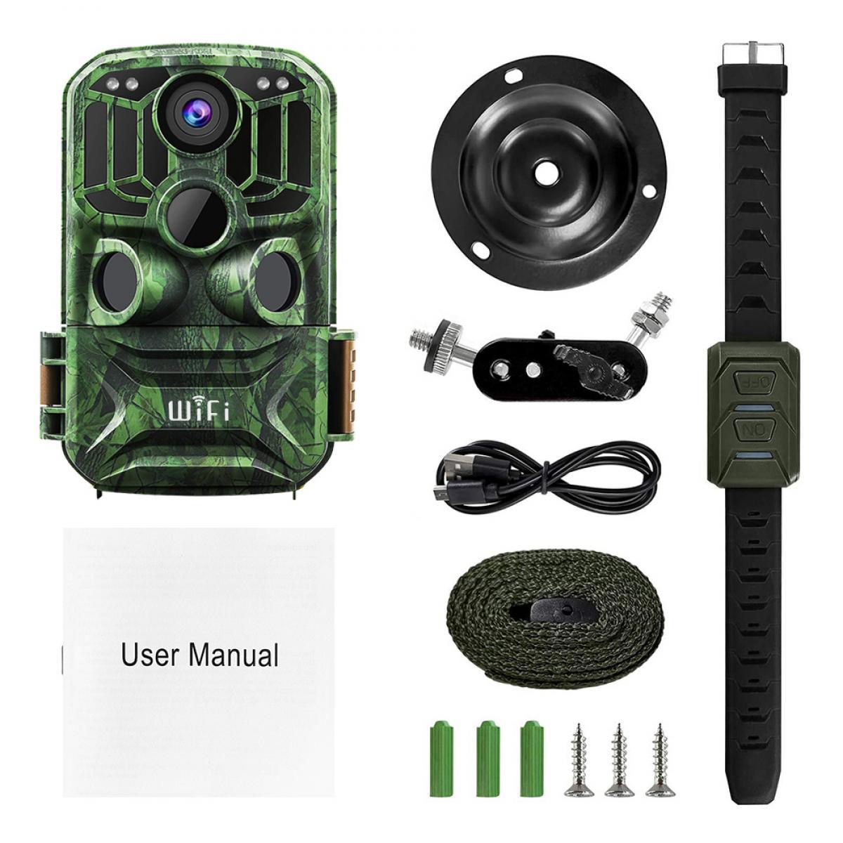 24MP 1296P Wildlife camera, Fototrappola Infrarossi Invisibili, 0,4s Movimento Attivato, con Visione Notturna,Impermeabile IP65