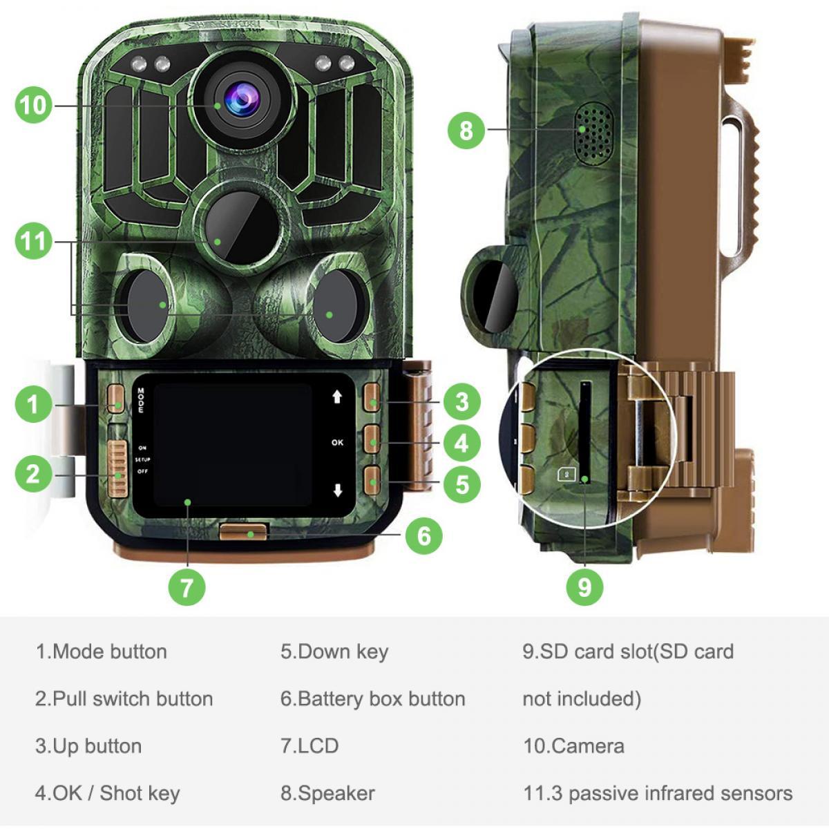 WiFi Wildlife Trail Camera with Night Vision 0.4S Trigger Motion Activated 24MP 1296P IP65 Waterproof for Hunting Camera & home security