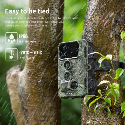 CEYOMUR Fototrappola 30MP 1296P WiFi Bluetooth con App Fotocamera Caccia con Visione Notturna Rilevamento del Movimento a 120 ° Impermeabile IP66 per la Monitoraggio Della Fauna Selvatica 