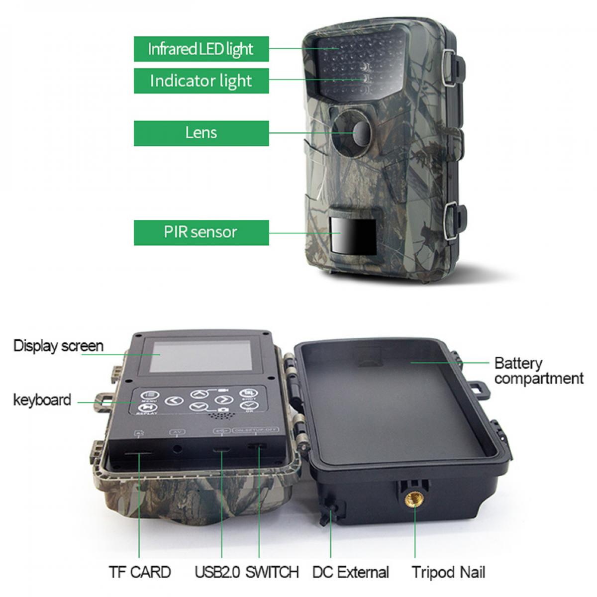 Wildlife Camera 48MP 4K Trail Camera with Night Vision 0.3S Motion