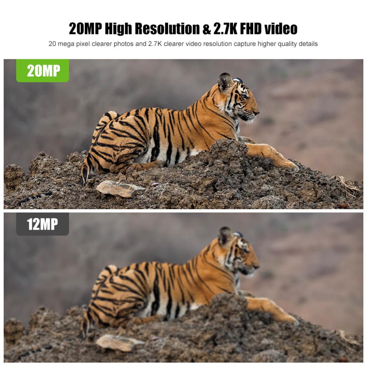 2.7K 20MP tracking camera 0.2s fast trigger speed IP66 waterproof sturdy hunting camera with 120° wide flash range,wildlife monitor + free SD TF three-in-one card reader