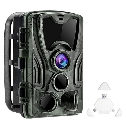 Caméra de Chasse 4K 30MP HD WiFi, Caméra Chasse Infrarouge à Vision Nocturne, Caméra Surveillance Animaux Extérieure, IP65 Étanche, Déclencheur 0,2 s (avec carte magnétique SD TF 3 en 1)