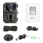 2.7K 16MP Wildlife camera con visione notturna, 0.2S Trigger Trail Camera, telecamera da caccia impermeabile IP66 per la sicurezza domestica e all'aperto+SD TF 3 in 1 Card Reader