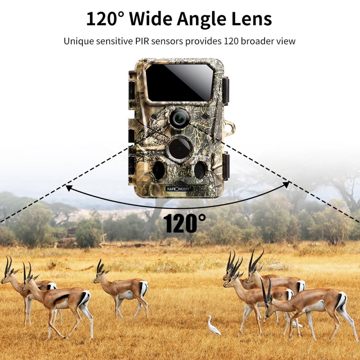 Cámara de Caza WiFi 4K 30MP Impermeable IP66 - Amarillo + Tarjeta SD 64GB + Lector de Tarjeta