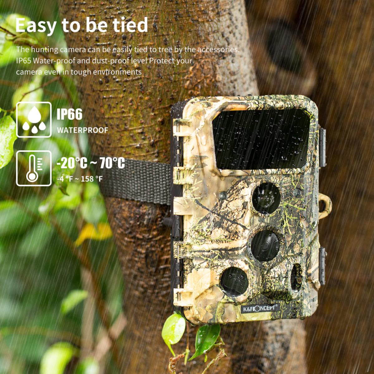 Cámara de Caza WiFi 4K 30MP Impermeable IP66 - Amarillo + Tarjeta SD 64GB + Lector de Tarjeta