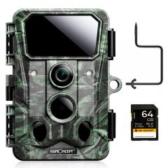 Câmera de rastreamento 4K 30MP Câmera de jogos WiFi 0,2 segundos acionador de visão noturna clara com cartão SD 64G e pico de árvore