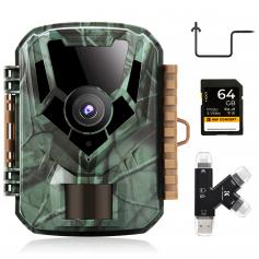 Outdoor Metsästyskamera 1080P 16MP HD Vedenpitävä infrapuna-pimeänäkö, joka laukeaa 64G SD-kortilla ja Quick Install Tree Spikella