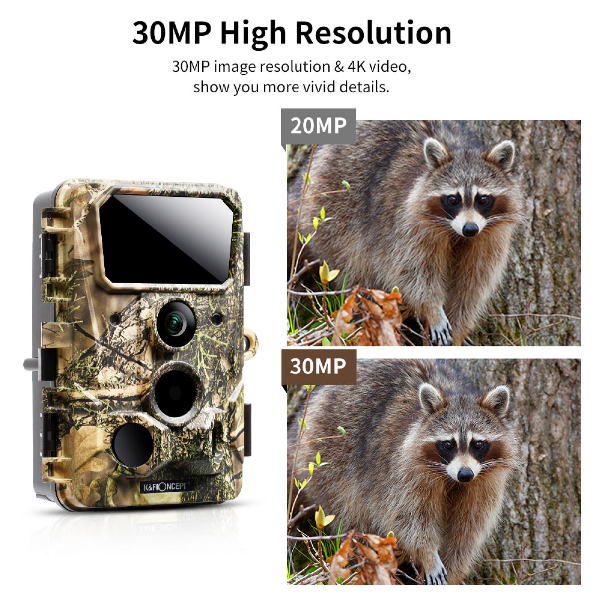 Cámara de Caza WiFi 4K 30MP Impermeable IP66 - Amarillo + Tarjeta SD 64GB + Soporte + Lector de Tarjeta