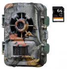 24MP 1296P/30fps Wildlife Trail Camera, movimento 120° Wide Angle Motion, Ultima Sensor View Schermo da 2 pollici, 0.2s Trigger Fototrappola, IP66 Waterproof Night Camera Maple leaf con scheda SD da 64 GB