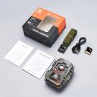 24MP 1296P/30fps Wildlife Trail Camera, movimento 120° Wide Angle Motion, Ultima Sensor View Schermo da 2 pollici, 0.2s Trigger Fototrappola, IP66 Waterproof Night Camera Maple leaf con scheda SD da 64 GB