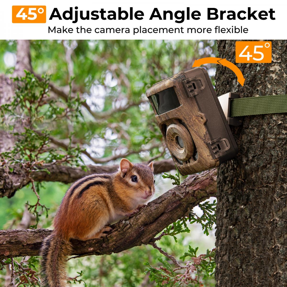 4K sporkamera 32MP WiFi Bluetooth spilkamera 120° detektionsvinkel Starlight nattesyn 0.2S trigger IP66 vandtæt med U3 64GB SD-kort og 8 batterier Til dyrelivsovervågning Deadwood