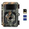 Caméra de Chasse 4K 32MP Caméra Animaux WiFi Bluetooth avec Angle de Détection 120°, Déclencheur 0,2s et Fonction de Vision Nocturne Étanche IP66 avec Carte SD 64 Go + 8 Piles
