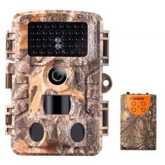 1/4 mile long range Wildlife Camera with wireless alarm, 24MP*1080P night vision, 120° wide angle*0.2S trigger 2 inch screen tracking camera Security/Hunting Alarm System