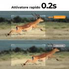 Fotocamera per fauna selvatica 4K 48 MP con sensore di movimento Visione notturna Obiettivo grandangolare Velocità di attivazione 0,2 secondi Intervallo PIR 2 secondi Cintura impermeabile IP66 Scheda SD da 64 GB e 8 batterie AA Colore del fogliame