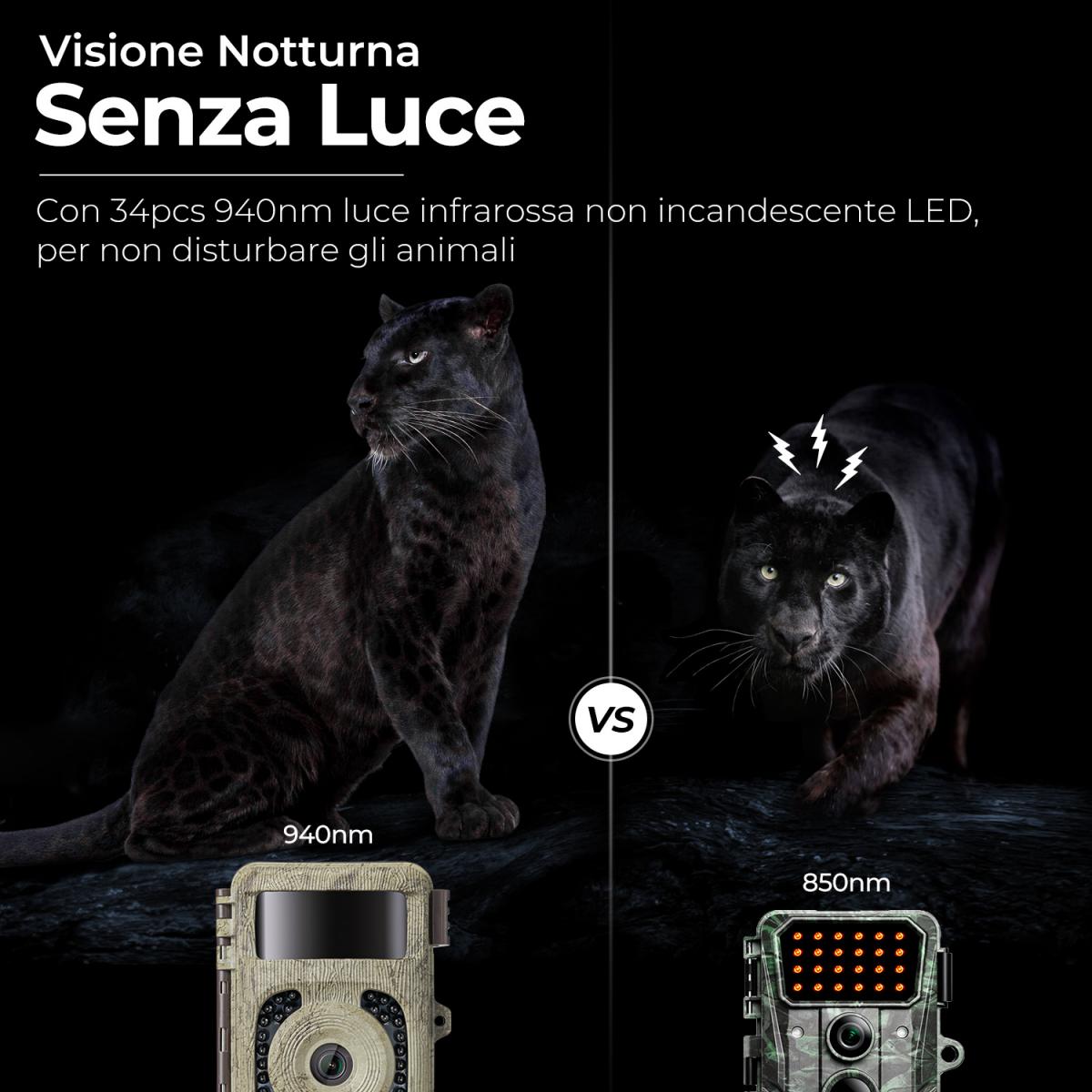 4K 48MP Wildlife Camera con sensore di movimento Visione notturna Obiettivo grandangolare 0.2s Trigger Speed 2s Intervallo PIR IP66 Impermeabile con scheda SD da 64 GB e 8 batterie AA Bark Color