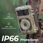 4K 48MP Wildlife Camera con sensore di movimento Visione notturna Obiettivo grandangolare 0.2s Trigger Speed 2s Intervallo PIR IP66 Impermeabile con scheda SD da 64 GB e 8 batterie AA Bark Color