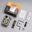 4K 48MP Wildlife Camera con sensore di movimento Visione notturna Obiettivo grandangolare 0.2s Trigger Speed 2s Intervallo PIR IP66 Impermeabile con scheda SD da 64 GB e 8 batterie AA Bark Color