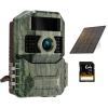 Caméra de chasse 4K 48 MP, énergie solaire 3 W non-stop, avec batterie rechargeable 6 000 mAh et carte SD 64 Go