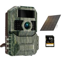 K&F Concept 4K 48MP Trail Camera 3W Solar Power Non-Stop, med 6000mA genopladeligt batteri og 64G SD-kort