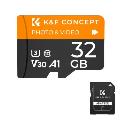32G mikro SD kart U3/V30/A1 adaptör hafıza kartı ile ev güvenlik kamerası av kamerası ve sürüş kaydedici hafıza kartı K&F CONCEPT için uygundur