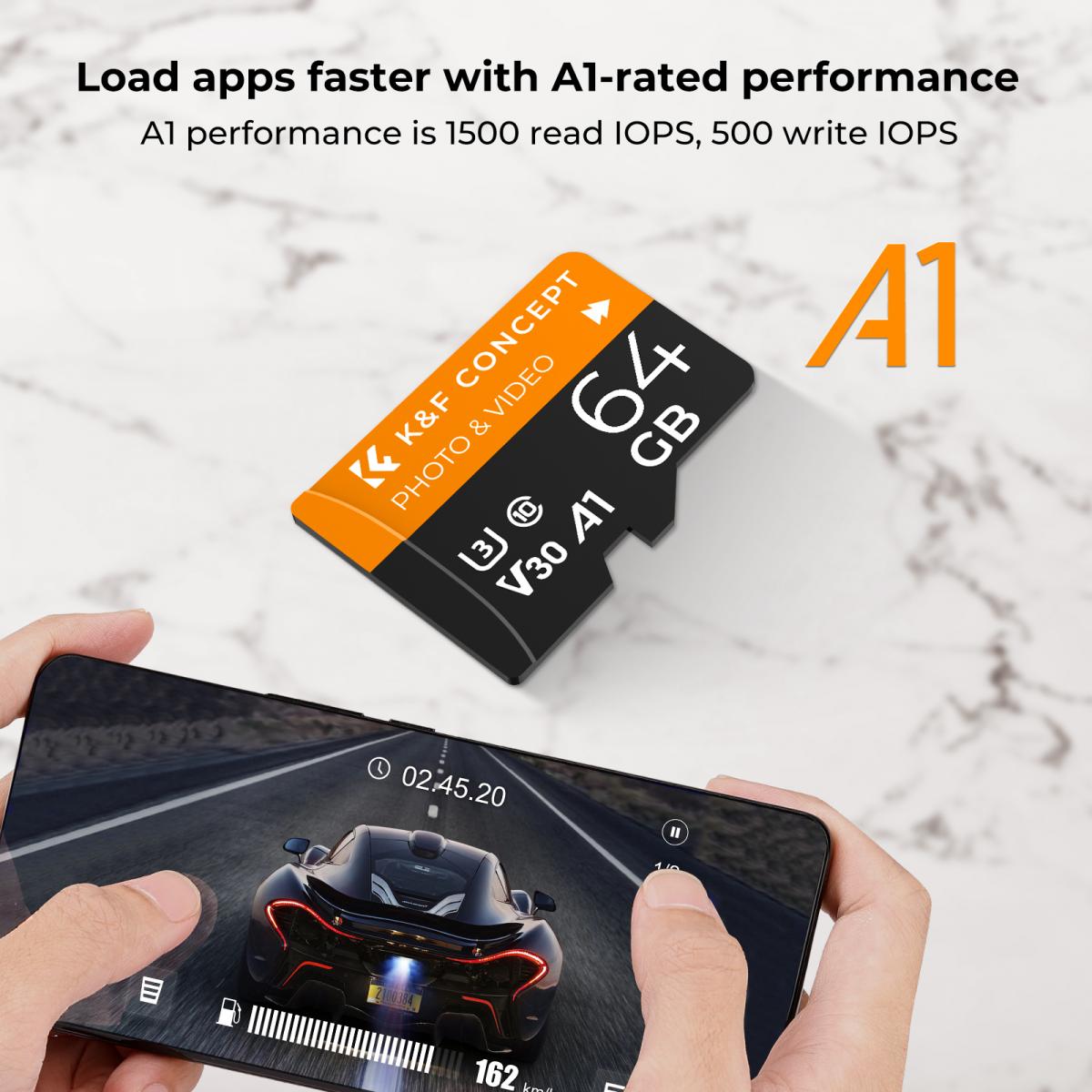 64G micro SD card U3/V30/A1 with adapter memory card suitable for home