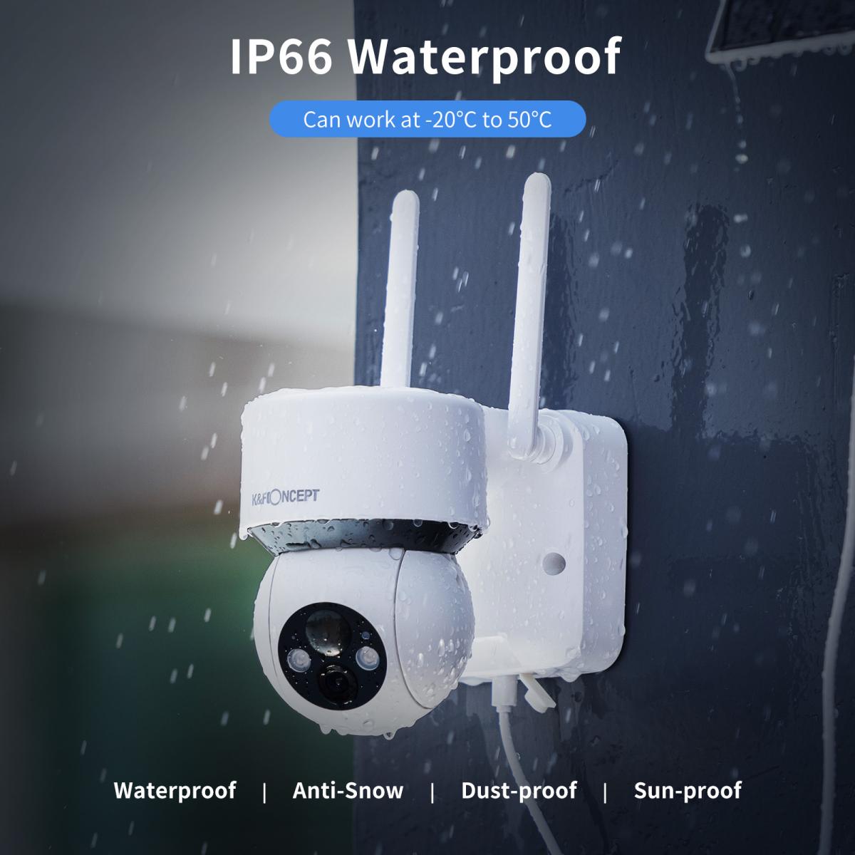 2PCS Solar Powered Wireless Security Camera 1080P with Audio & Light