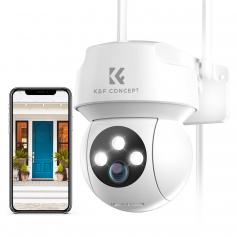 Caméra de Surveillance Extérieure Filaire 2K 3MP Caméra IP 2,4GHz WiFi Caméra de Sécurité avec Suivi Automatique, Audio Bidirectionnel, Vision Nocturne Couleur