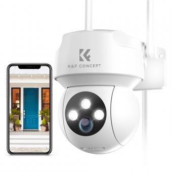 Caméra de Surveillance Extérieure Filaire 2K 3MP Caméra IP 2,4GHz WiFi Caméra de Sécurité avec Suivi Automatique, Audio Bidirectionnel, Vision Nocturne Couleur