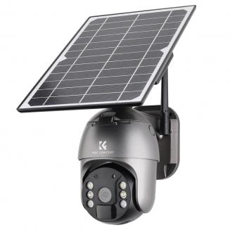  Cámara de seguridad solar para exteriores, 1080P WiFi  inalámbrica 360°, cámara PTZ alimentada por energía solar 20000mAh, cámara  de vigilancia doméstica foco y sirena/visión nocturna de color, detección  de movimiento PIR