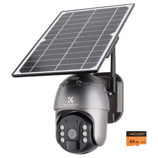 Outdoor 4G LTE Security Camera Wireless, Solar and Battery Powered, PIR Motion Detection, Waterproof, 1080P Infrared Night Vision, 2-Way Audio, Including Solar Panel and SIM Card, UK Version