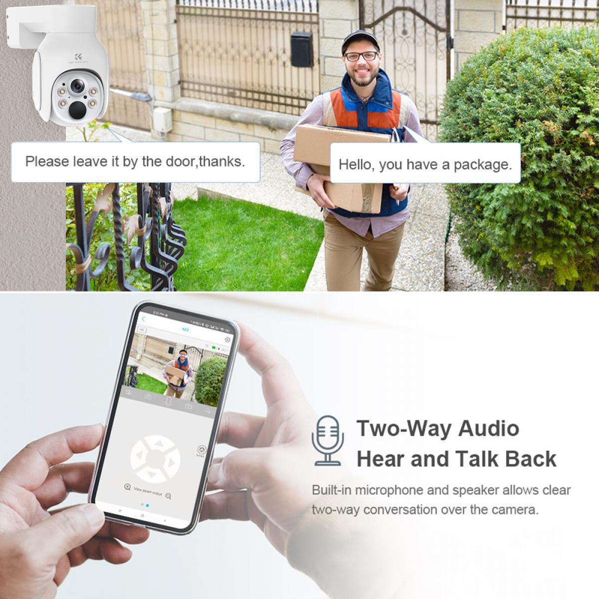 K&F CONCEPT Outdoor 4G LTE sikkerhetskamera Trådløs PIR menneskelig sensor + AI menneskelig deteksjon, en rekke installasjonsstrukturer, med en 3 meter lang skjøtekabel europeisk versjon av 4G solkameraet