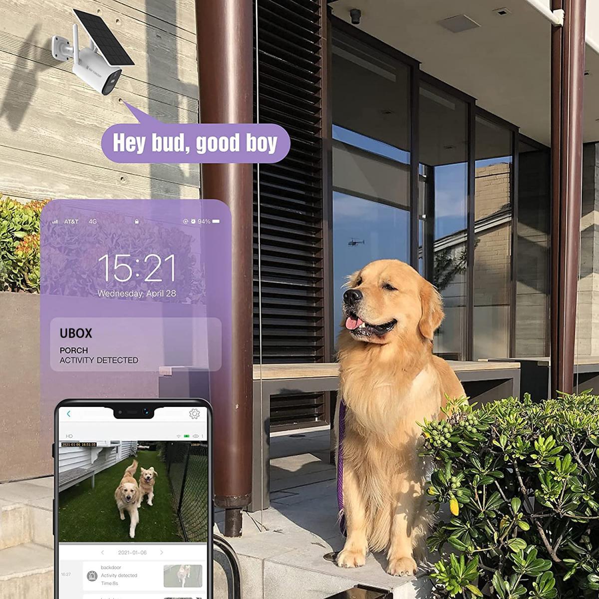 K&F Concept Outdoor 4G LTE overvåkingskamera trådløst, PIR Human Sensing +AI Human Shape Detection, Ulike installasjonsstrukturer, med 3m skjøtekabel EU-versjon 4G Solar Camera