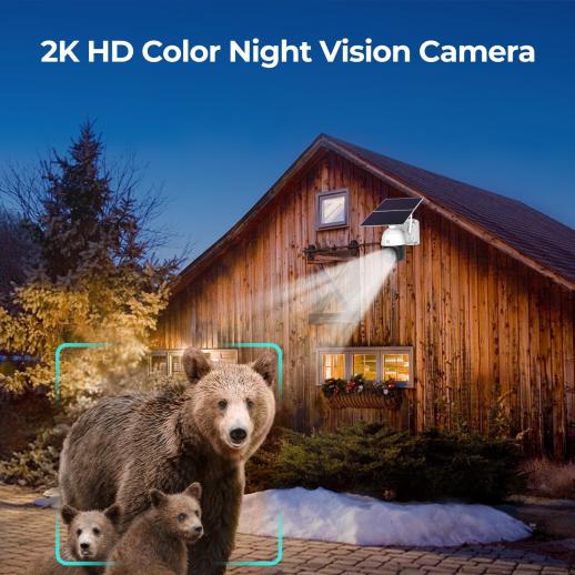 K&F Concept Caméra Surveillance Extérieure Solaire sans Fil 2K