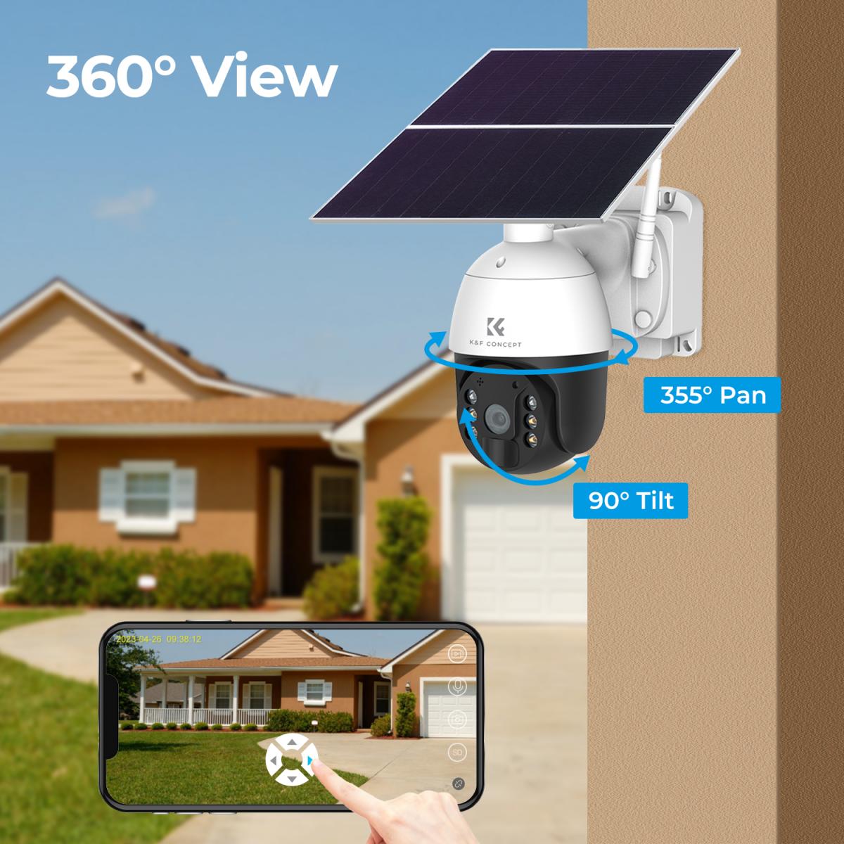 4G solar security camera 24/7 Recording 28800mAh Battery K&F Concept