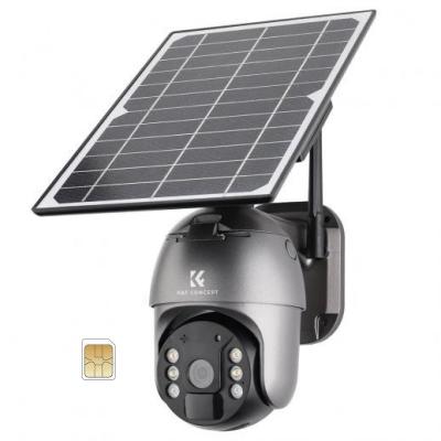 4G LTE Caméra de Surveillance Extérieure Solaire sans Fil 2K, Caméra de Sécurité avec Détection PIR, Audio Bidirectionnel, Vision Nocturne Couleur+Carte SIM