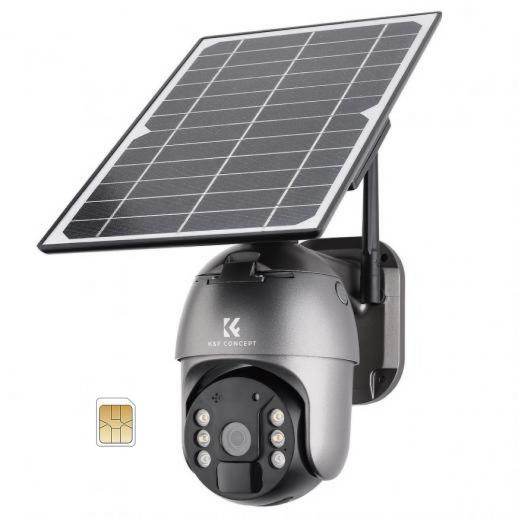Caméra de Surveillance sans Fil 4G LTE Caméra IP Extérieure Solaire 2K, Caméra de Sécurité Batterie Intégrée 10400mAh avec Carte SIM