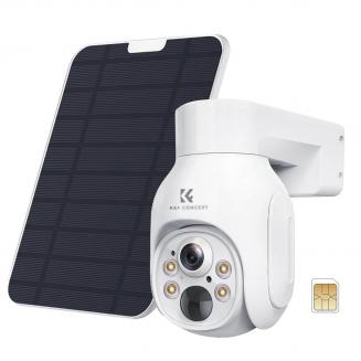 K&F CONCEPT OutdoorSecurity Camera Solarna kamera 4G LTE Bezprzewodowy czujnik PIR + wykrywanie ludzi AI, wersja UE + karta SIM bez umowy