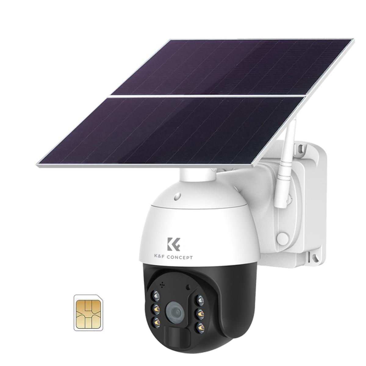 4G Caméra Surveillance Extérieure sans Fil 2K Caméra de Sécurité Solaire et  Alimenté par Batterie 30000mAh, Vision Nocturne Couleur, Détection de  Mouvement PIR - K&F Concept