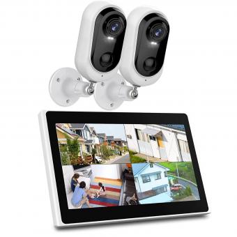 K&F Concept NVR with Screen Kit with Two Low Power Camera Card Kit