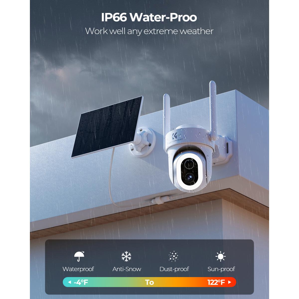 Solar Überwachungskamera 4K - 360° Außenkamera Mit Nachtsicht