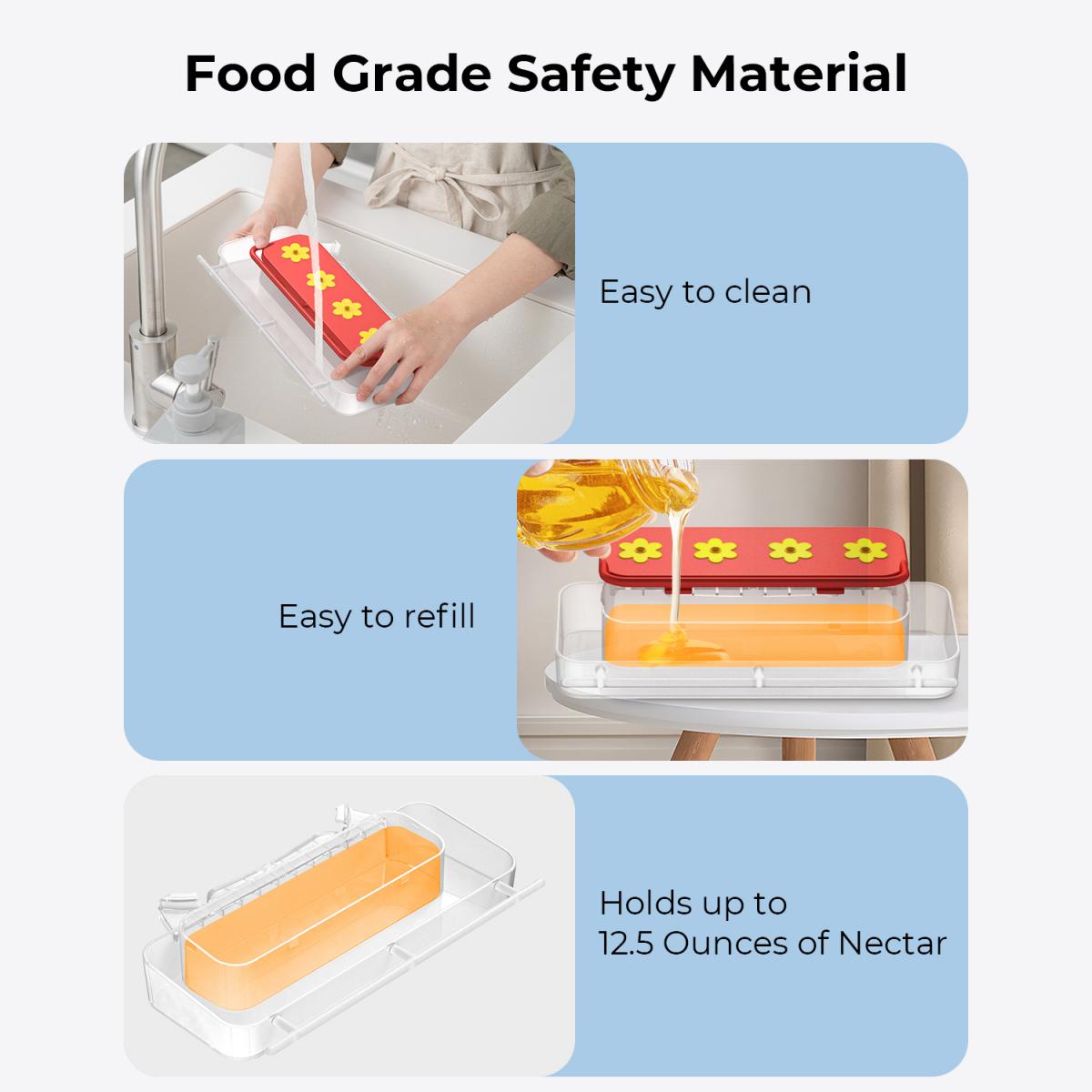 Mangiatoia per colibrì K&F Concept, mangiatoia per uccelli, 4 porte di alimentazione per stare in piedi e bere