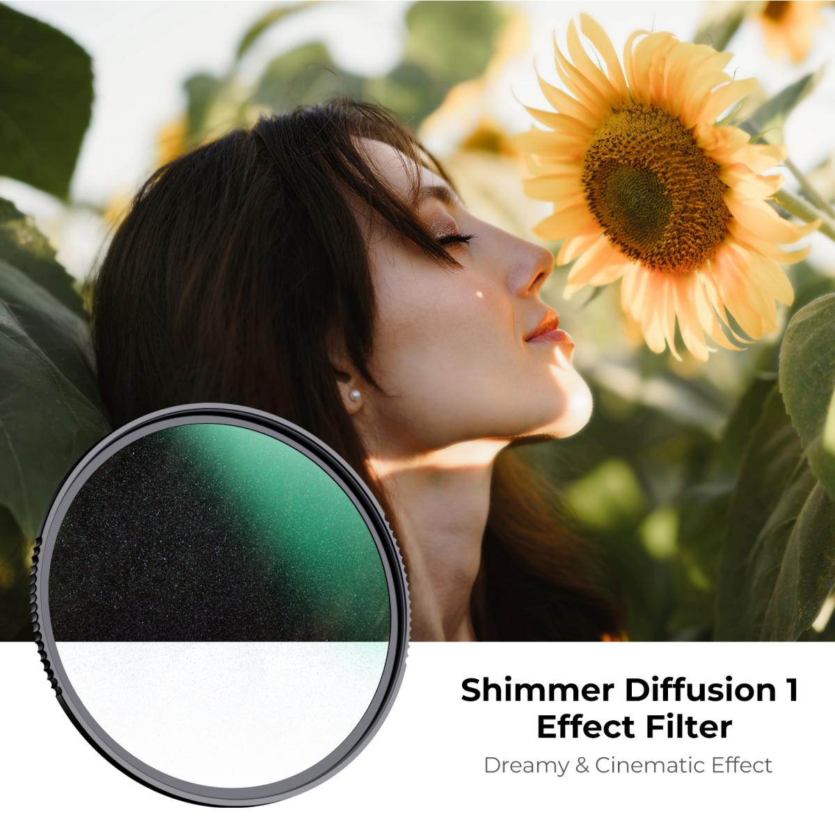 72 mm Shimmer 1 Filter (Glimmerglass Filter) Microlight Spiegel, Shimmer Diffusie 1 Filter Met Optisch Glas Waterdichte Groene Film Nano-X Serie
