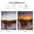 Kit de Filtre Carré ND1000 100x100mm + Support en Métal + 8pcs Bagues Adaptateurs Pour DSLR