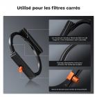 Kit de Filtre Carré ND1000 100x100mm + Support en Métal + 8pcs Bagues Adaptateurs Pour DSLR