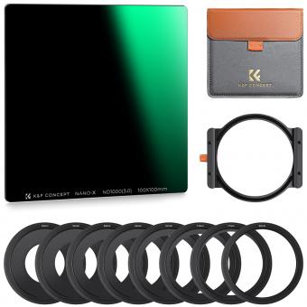 100x100mm Kit Filtro Quadrato ND1000 + Portafiltro in Metallo + Anelli adattatori - Serie Nano-Xcel 100x100mm Kit Filtro Quadrato ND1000 + Portafiltro in Metallo + Anelli adattatori - Serie Nano-Xcel