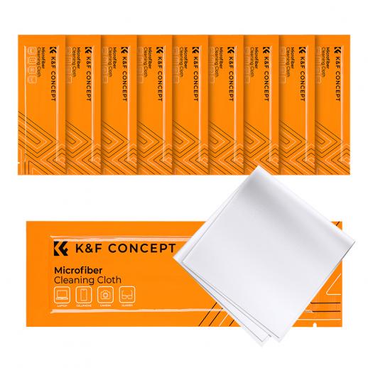 K&F Concept Microfiber Cleaning Cloths - 10 Pack Lens Cleaning Cloth for Cleaning Camera Lenses, Glasses, Screens, Cameras, Eyeglasses, LCD TV Screens, Tablets Washable 
