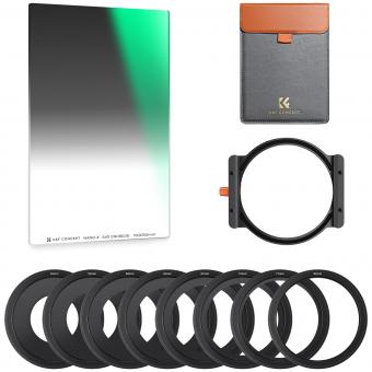  Kit da Filtro a Lastra Soft GND8 (0,9) da 100x150mm, 8x Anello Adattatore e 1x Portafiltro Mentale Compatibile Nano-X Porta Filtri per Lente,Serie Nano-X