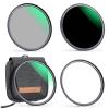 43mm MCUV+CPL+ND1000+Adapter Ring Magnetic 4 in 1 Lens Filter Kit Waterproof Scratch-Resistant Anti-Reflection with Filter Pouch