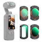 K&F Concept Magnetisk Variabelt ND&UV&CPL Filtersett Kompatibelt med DJI OSMO Pocket 3 Creator Combo, 4-pakning UV CPL ND2-32 ND32-512 1-9Stopps Lysreduksjon Nøytral Tetthet HD Optiske Glassfiltre